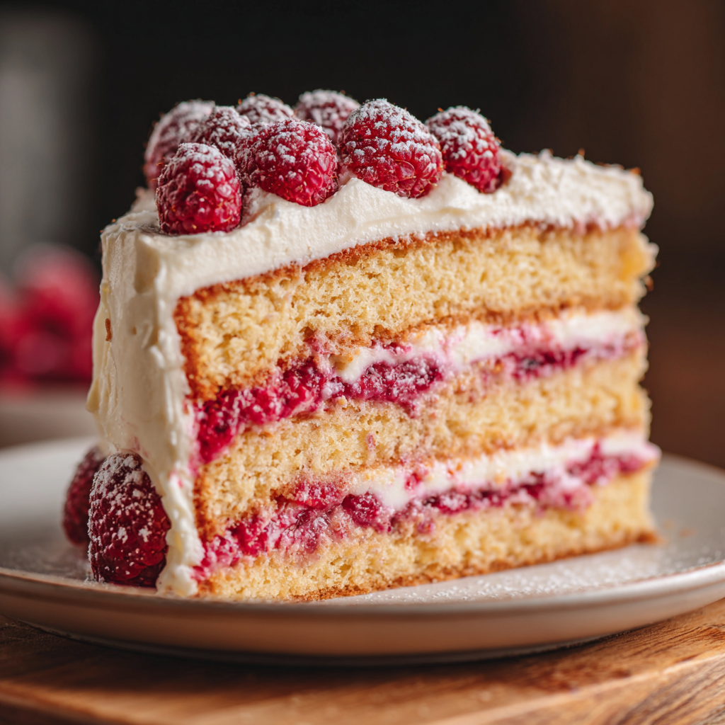 Raspberry Cake with Cream Cheese Frosting