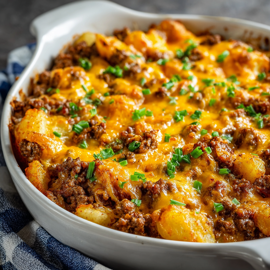 Served slice of Hobo Casserole with garnish
