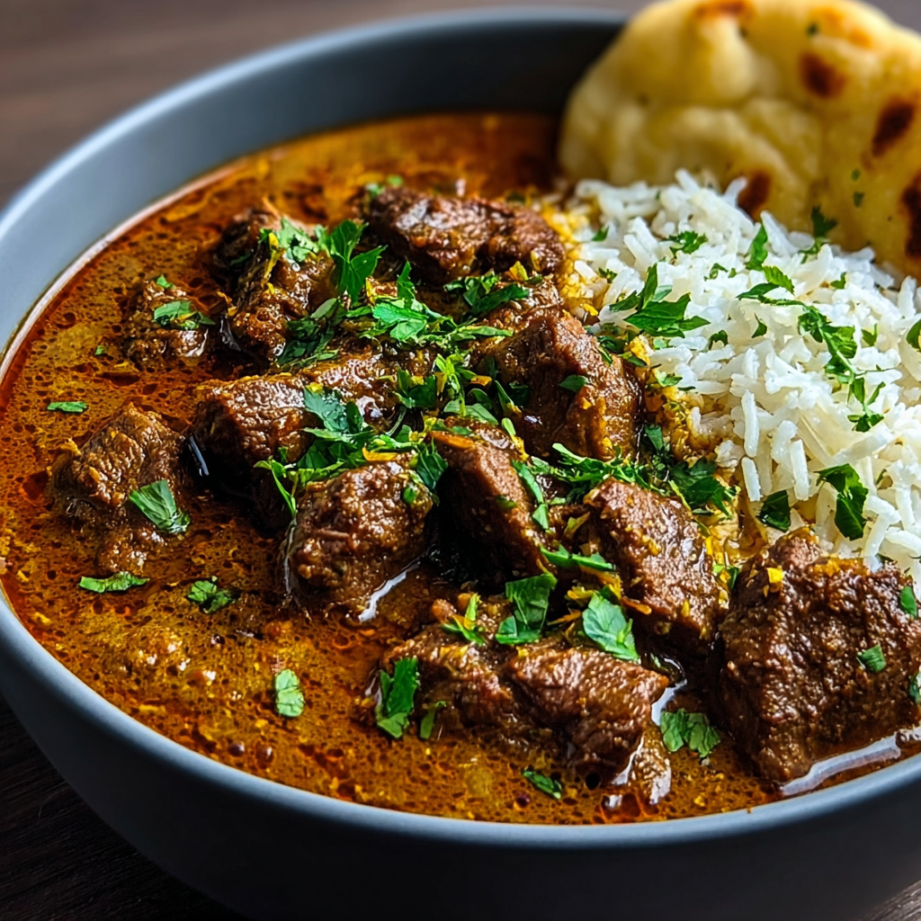 Serving suggestions and garnishes for coconut beef curry