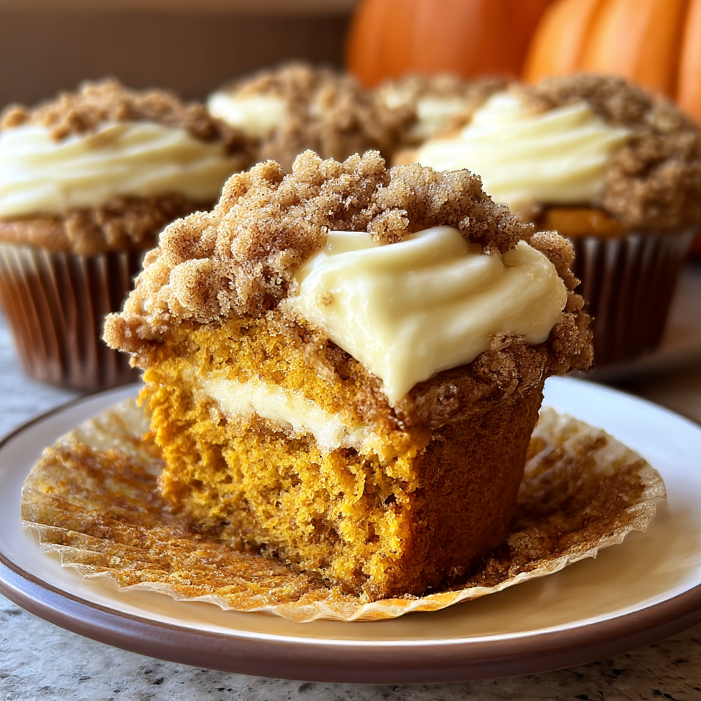 Pumpkin Streusel Cream Cheese Muffins