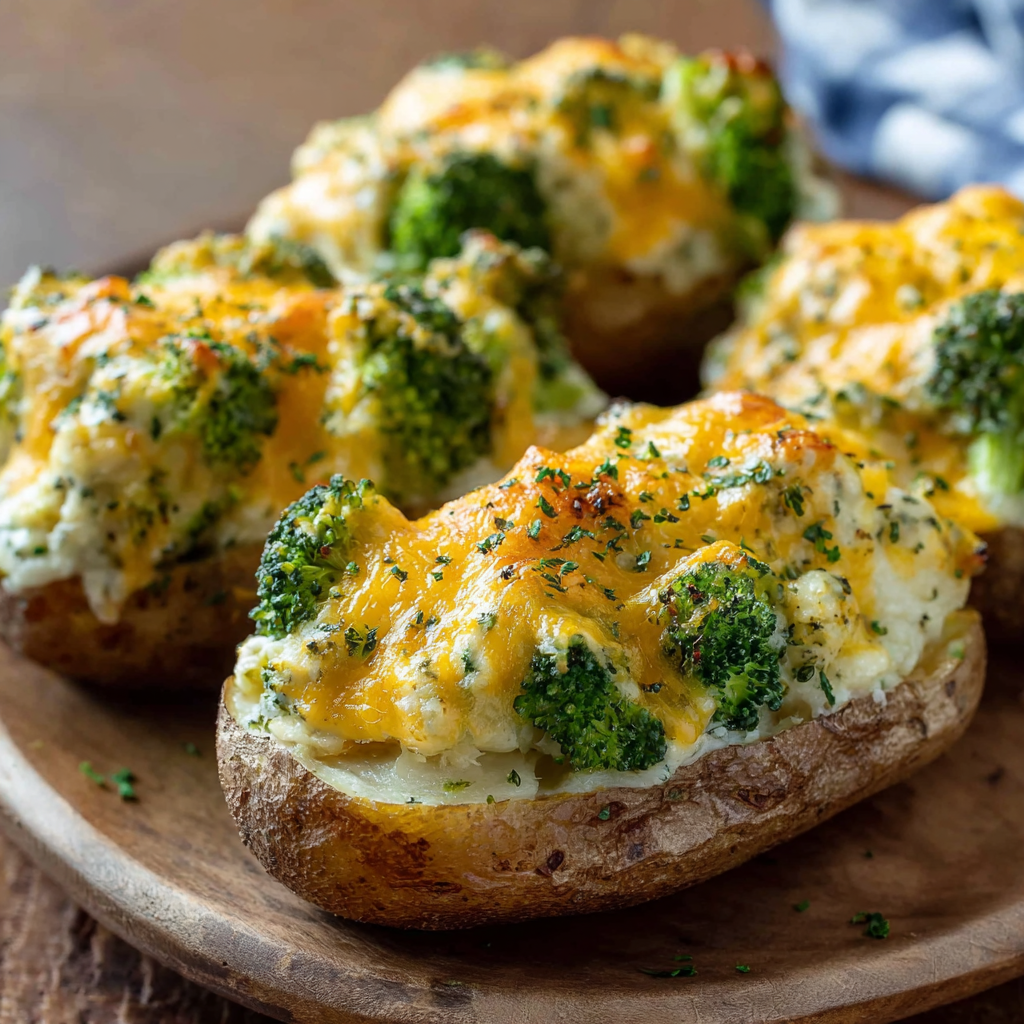 Broccoli Cheddar Twice Baked Potatoes