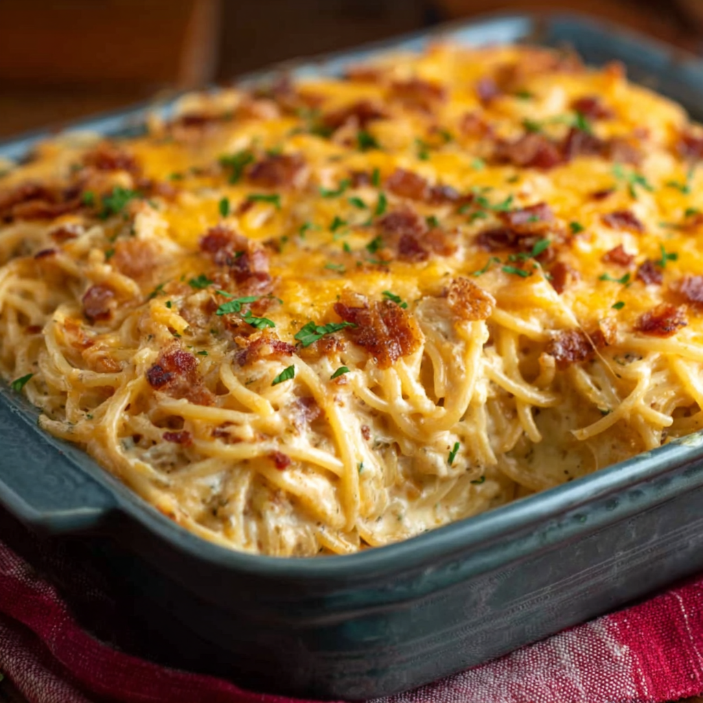 Creamy Southern Spaghetti Bake