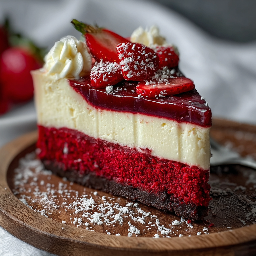 Red Velvet Strawberry Cheesecake