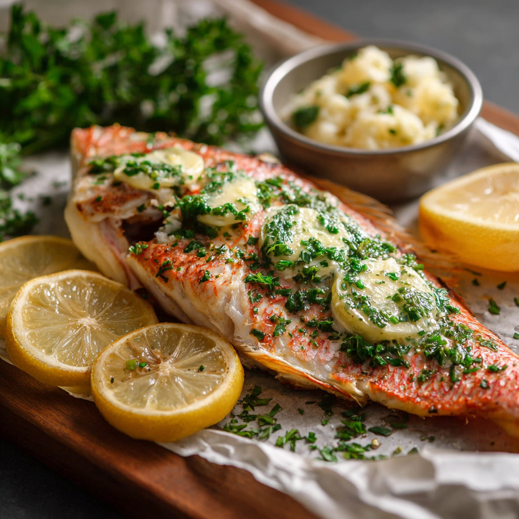 Lemon Red Snapper with Herbed Butter
