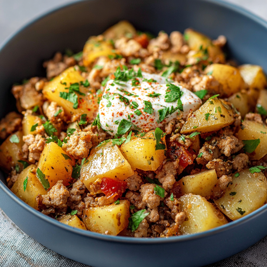 Curried Ground Turkey with Potatoes