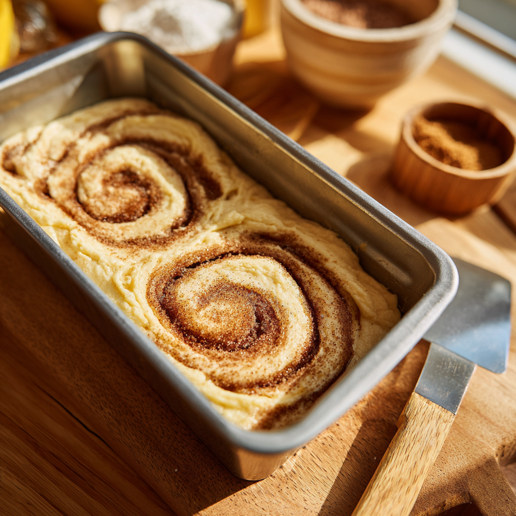 Sliced cinnamon swirl bread on a cutting board