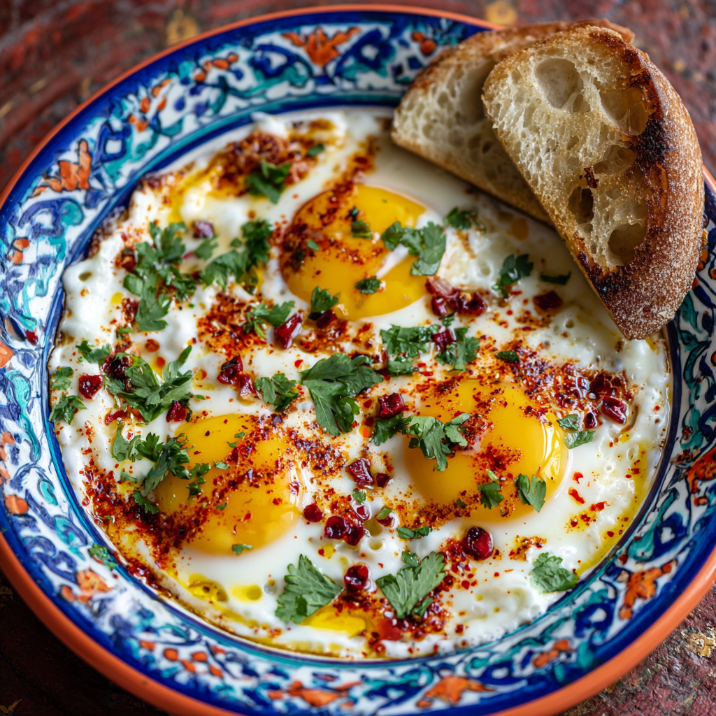 Cilbir: Turkish Eggs in Garlicky Yogurt Sauce