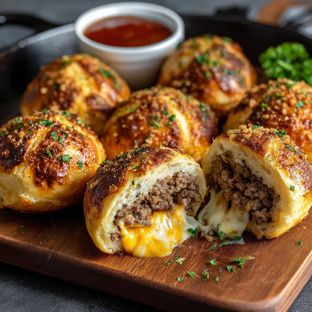Irresistible Garlic Parmesan Cheeseburger Bombs