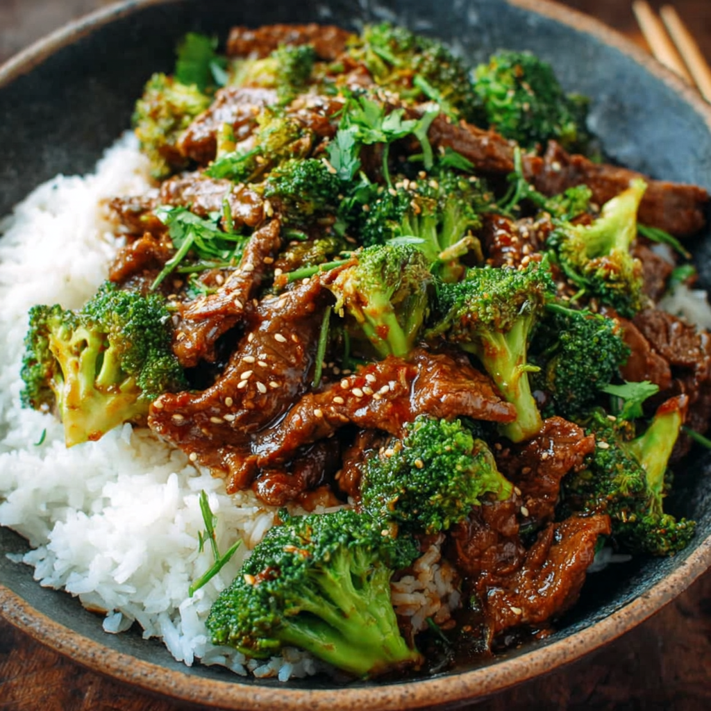 Chinese Beef and Broccoli (牛肉炒西兰花) by Maggie Zhu