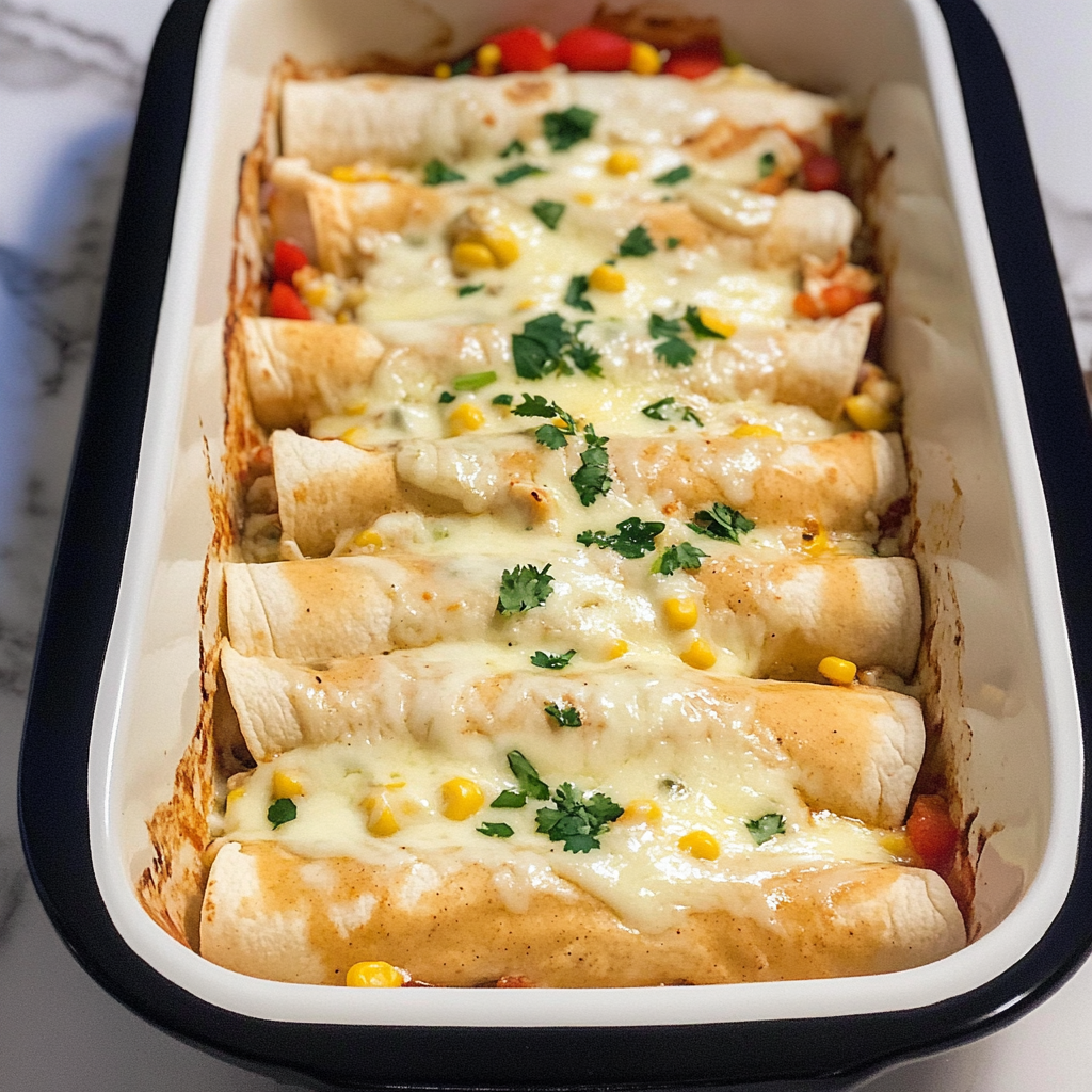Creamy White Chicken Enchiladas