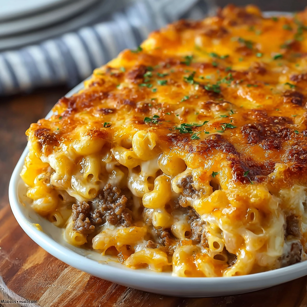 Macaroni and Cheese Meatloaf Casserole