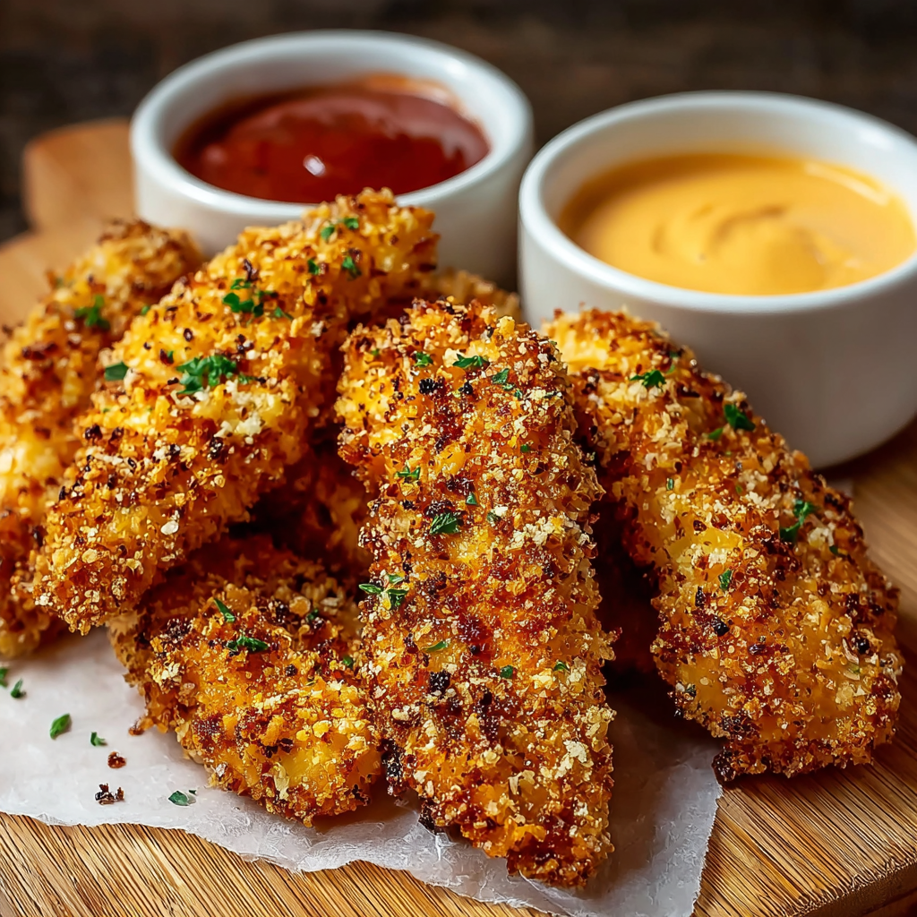 Crispy Crack Chicken Tenders on a baking sheet