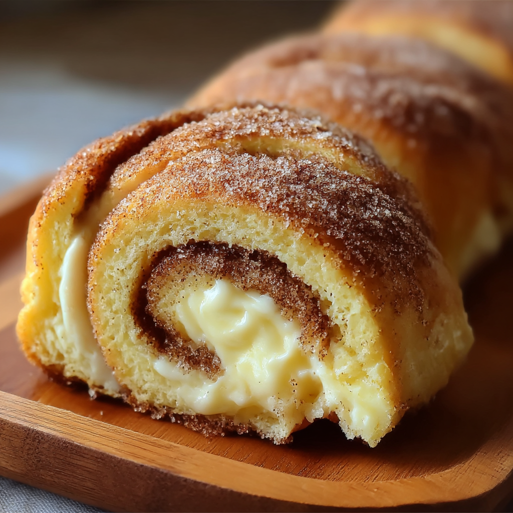 Cinnamon sugar coating on cream cheese rolls