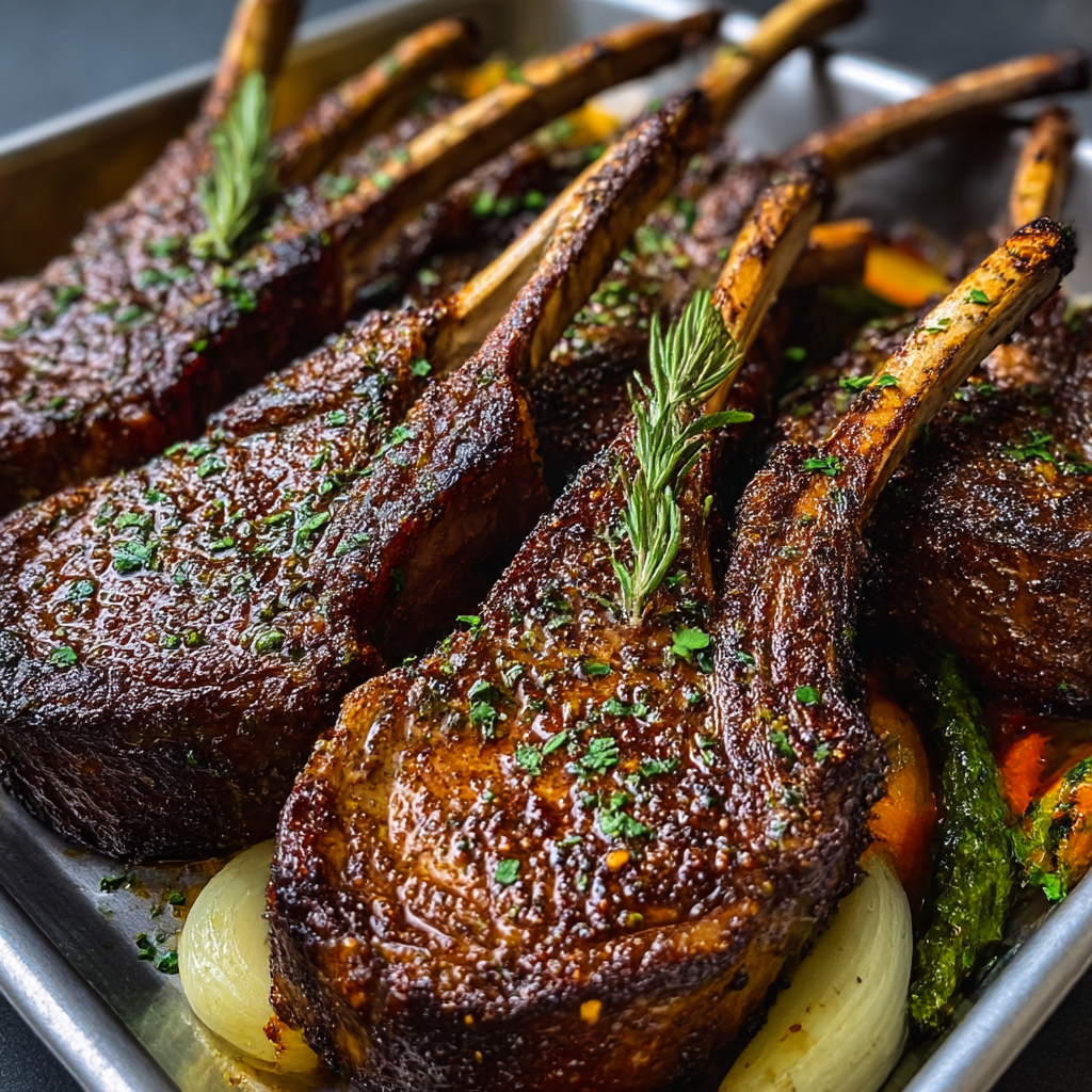 Seasoned lamb chops ready to be grilled