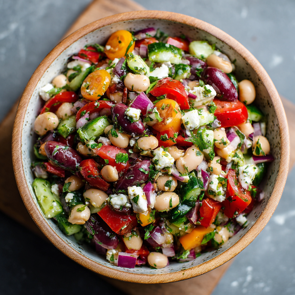 Close up of olives and feta in the salad