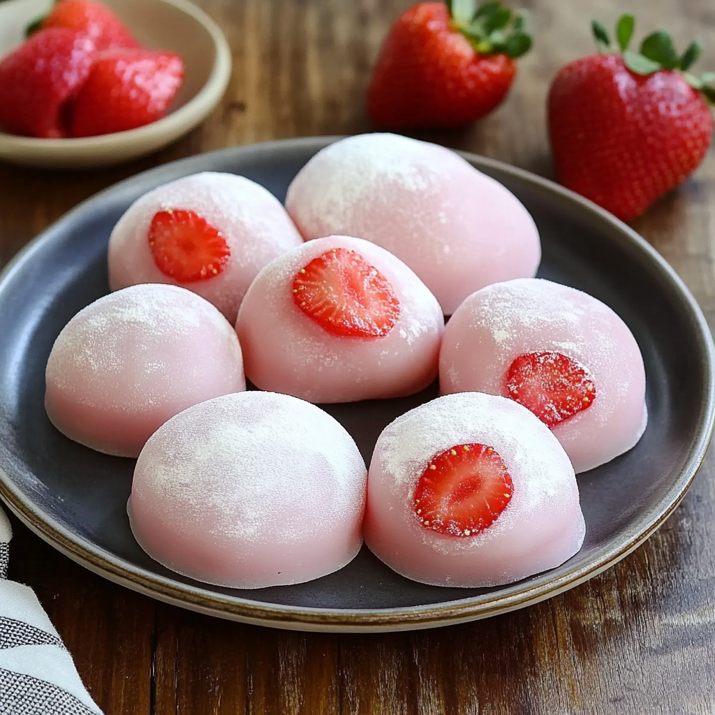 Strawberry Mochi (Ms Shi and Mr He Inspired Pink Mochi)