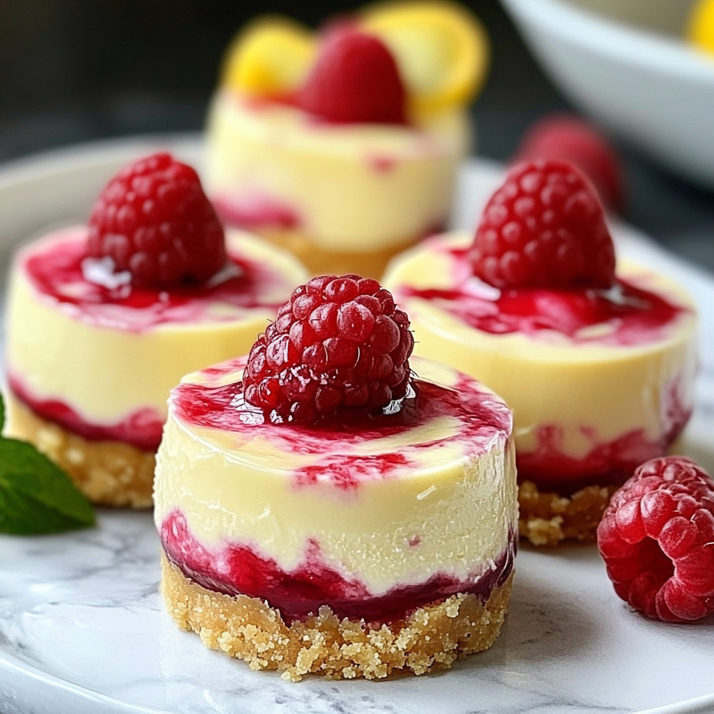 Close-up of raspberry swirl in cheesecake filling
