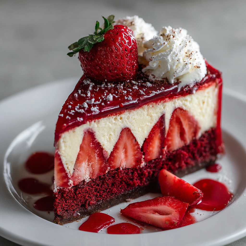 Red Velvet Strawberry Cheesecake