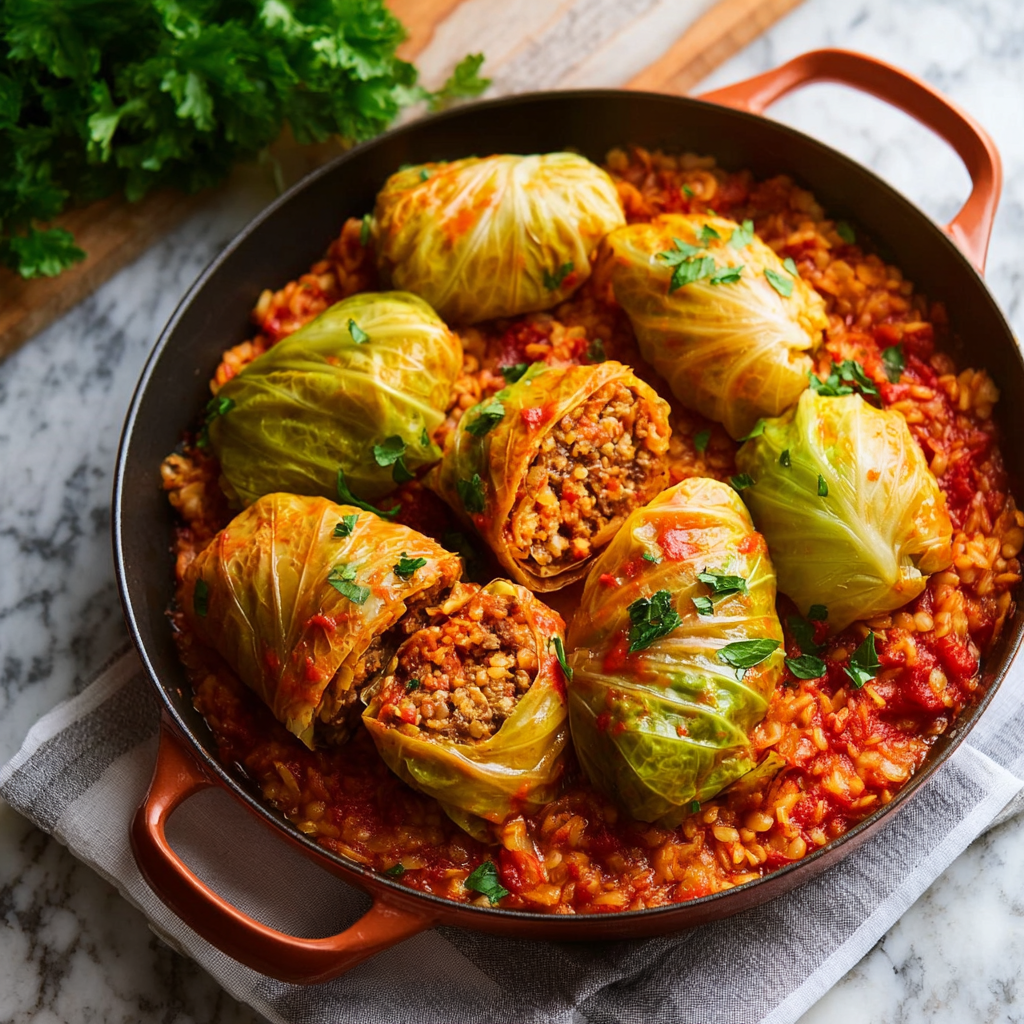 Lentil & Rice Vegan Cabbage Rolls