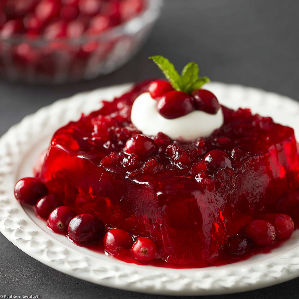 Ingredients for cranberry jello salad displayed