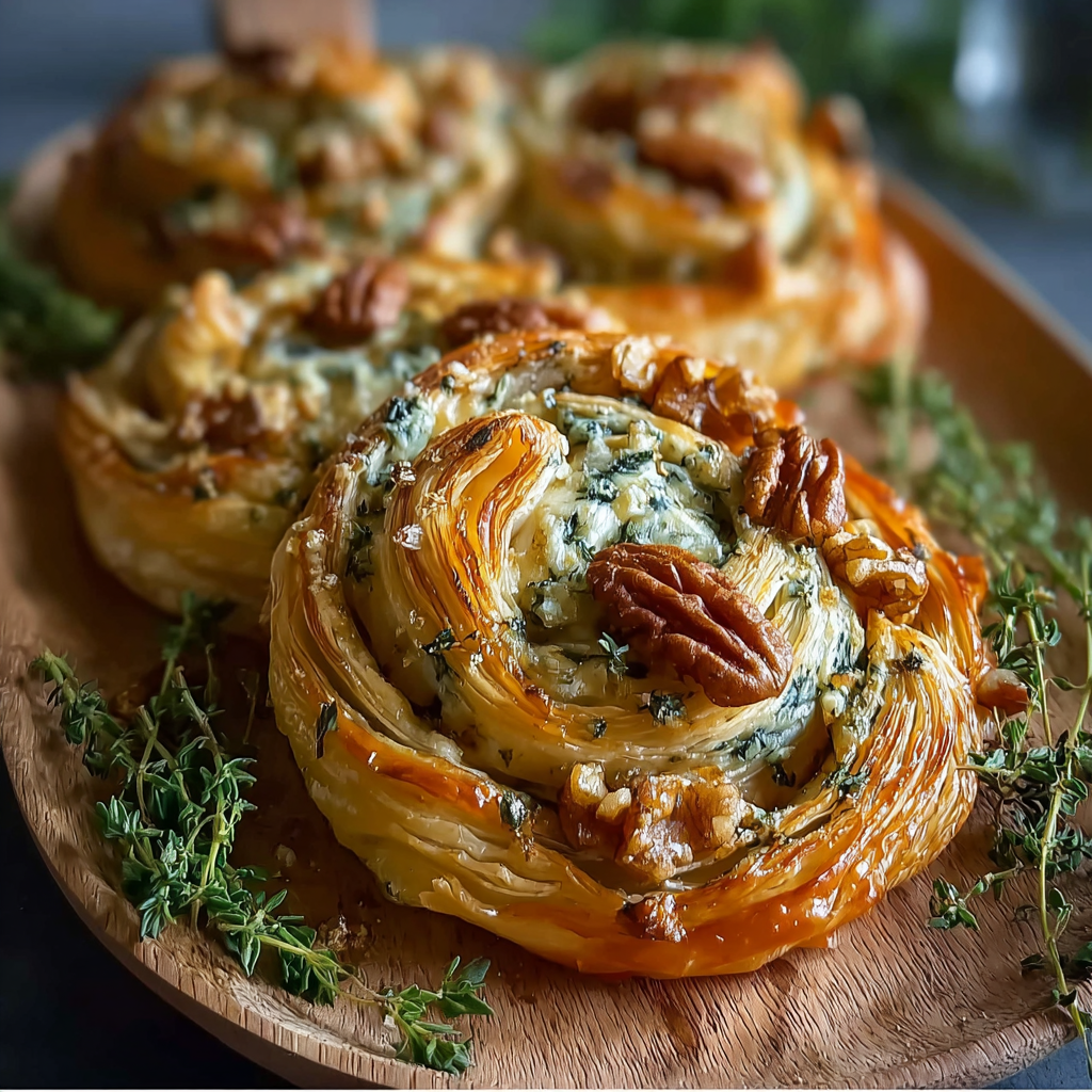 Twisted pastry twirls on baking sheet