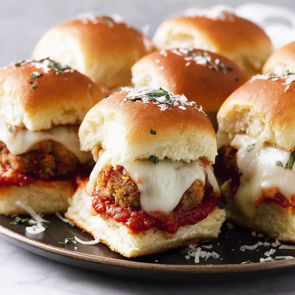 Chicken Parmesan Meatball Sliders