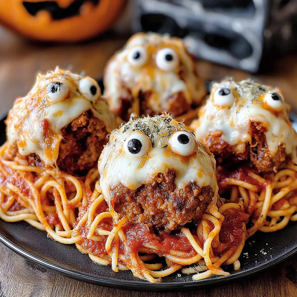 Spooky Spaghetti Monster Meatballs