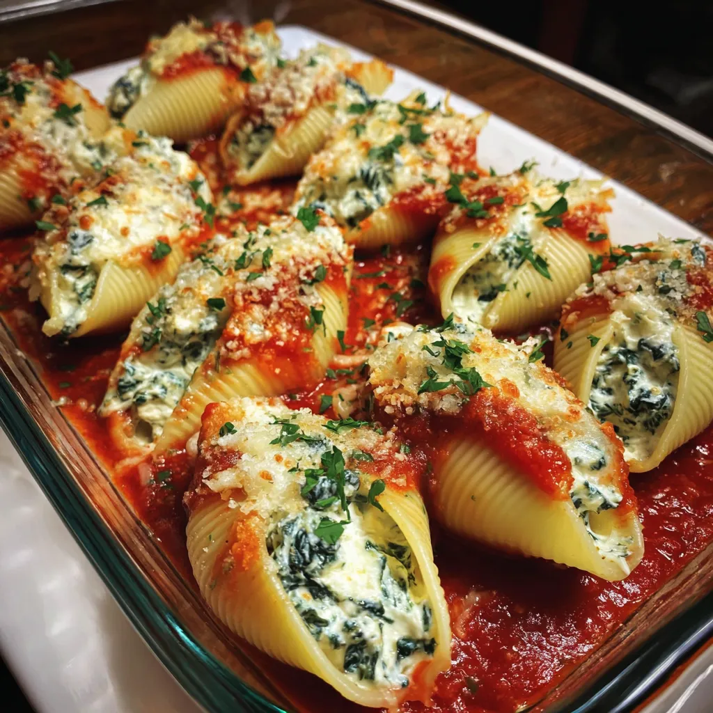 Spinach and Ricotta Stuffed Shells