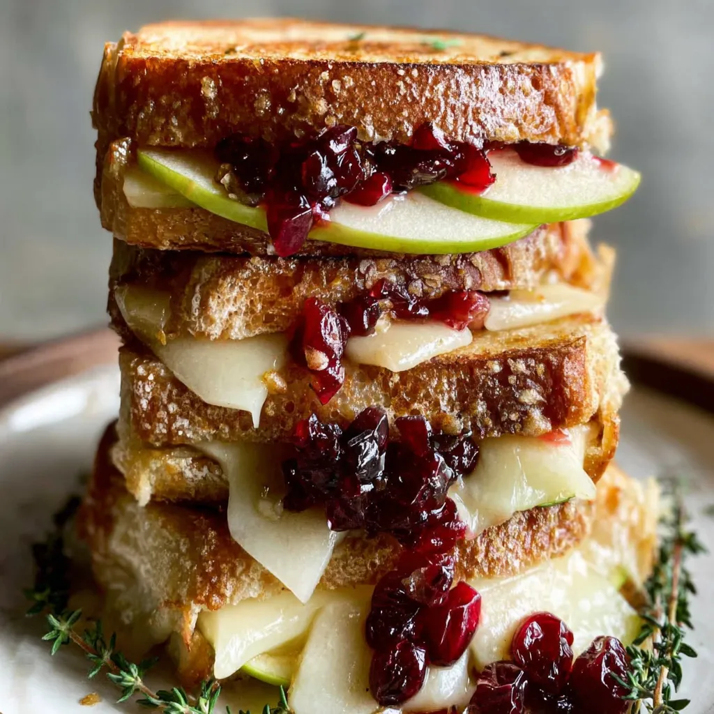 Brie, Apple and Cranberry Grilled Cheese