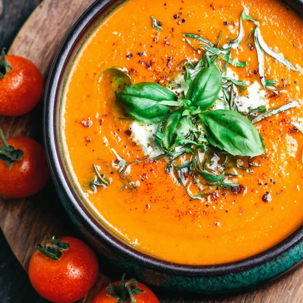 Creamy Tomato Soup with Boursin Cheese