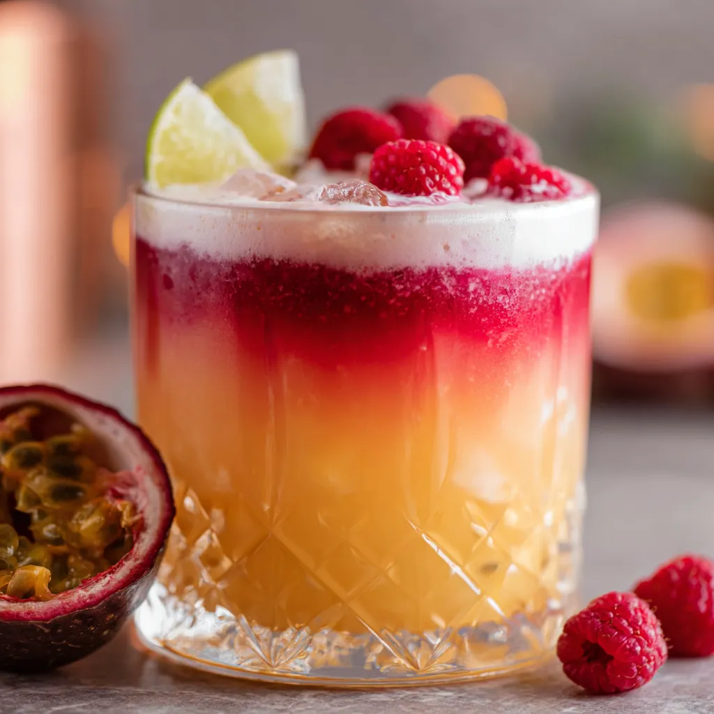 Raspberry Passionfruit Tequila Sour