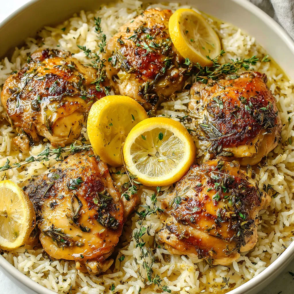 Slow Cooker Lemon Herb Chicken and Rice