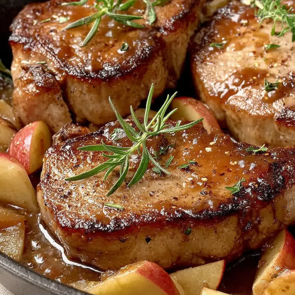 Juicy Apple Butter Pork Chops