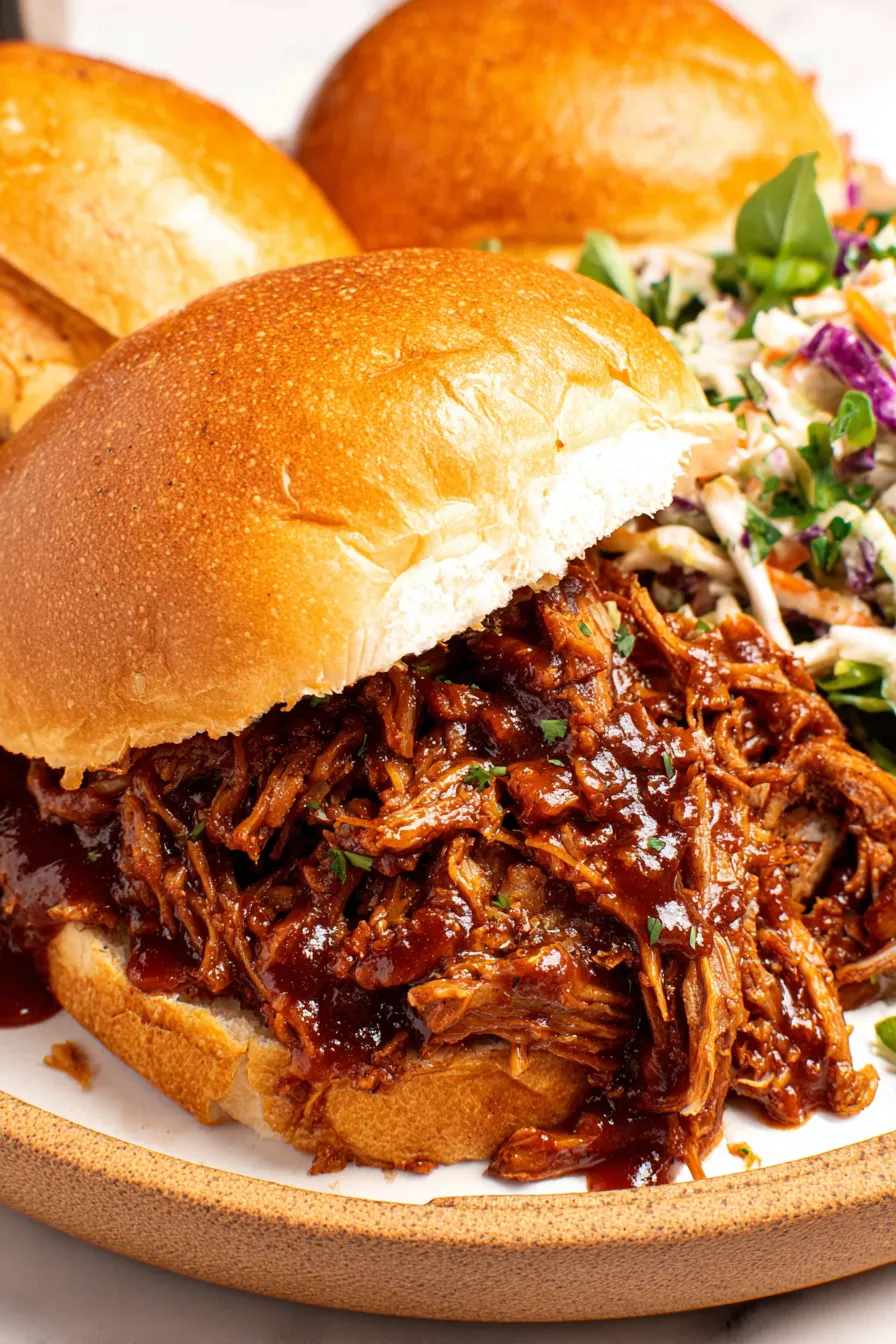 Pulled pork sandwiches with slaw