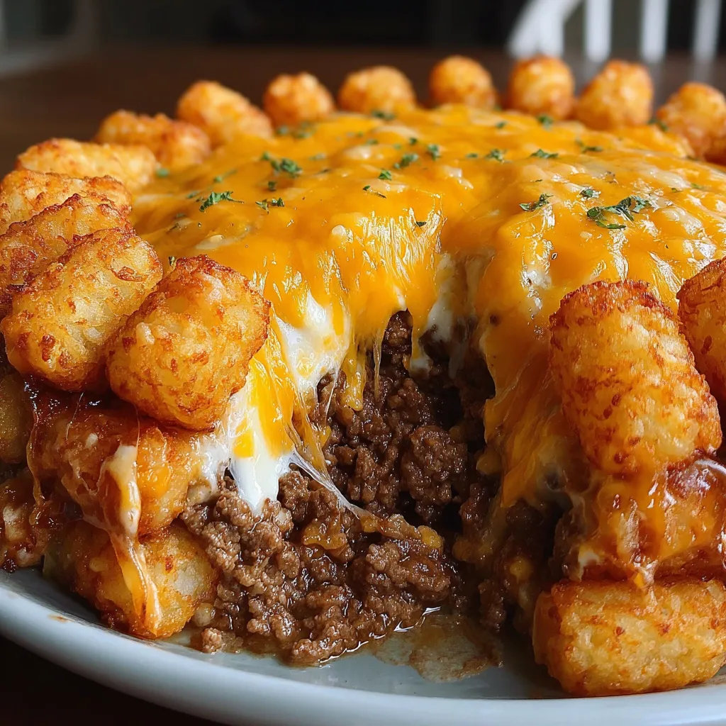 Tater Tot Casserole with Ground Beef