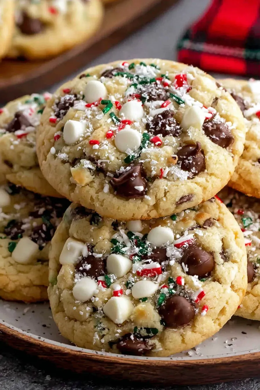 Tray of Winter Wonderland cookies cooling on rack