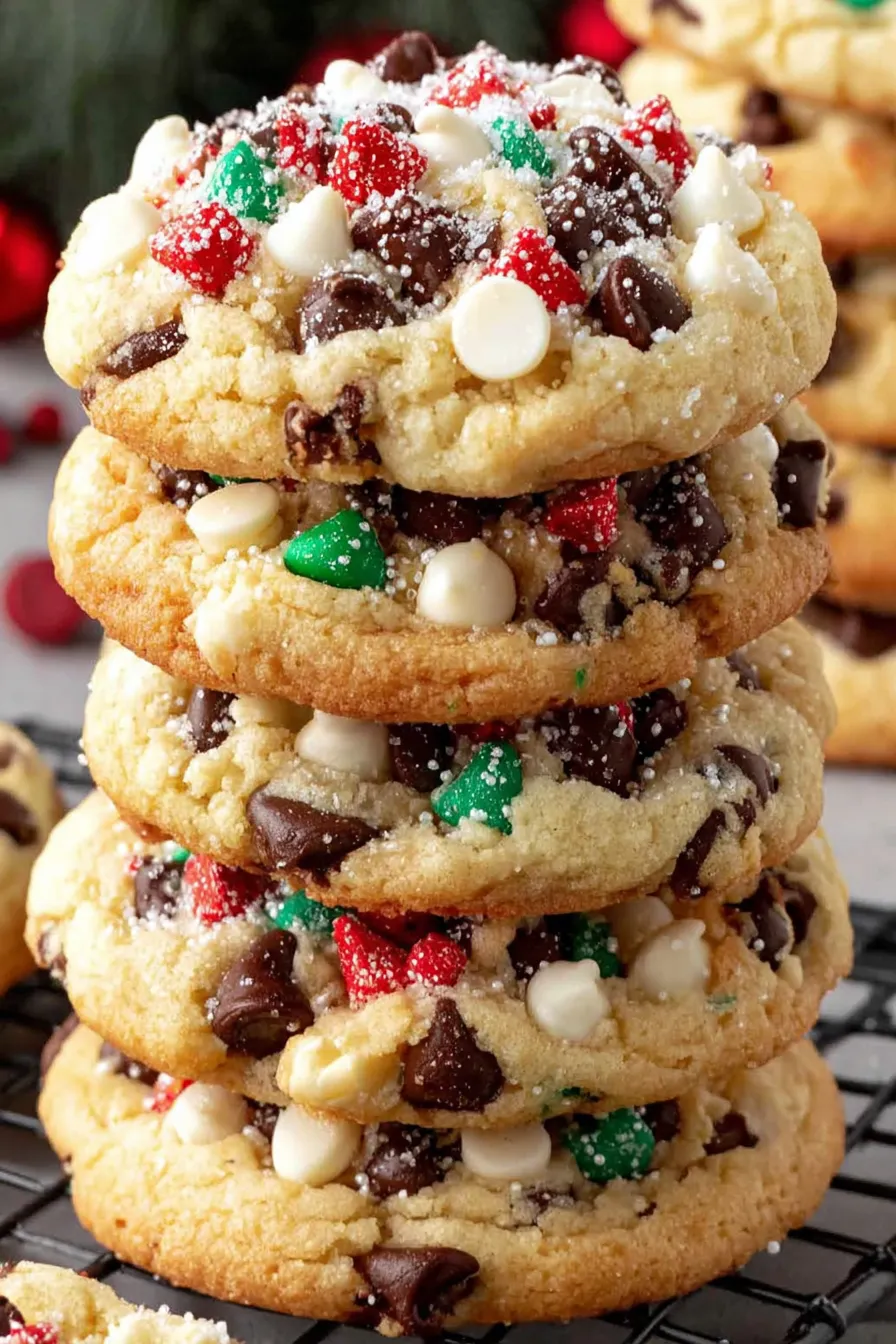 Hand placing white chocolate chips on cookie dough