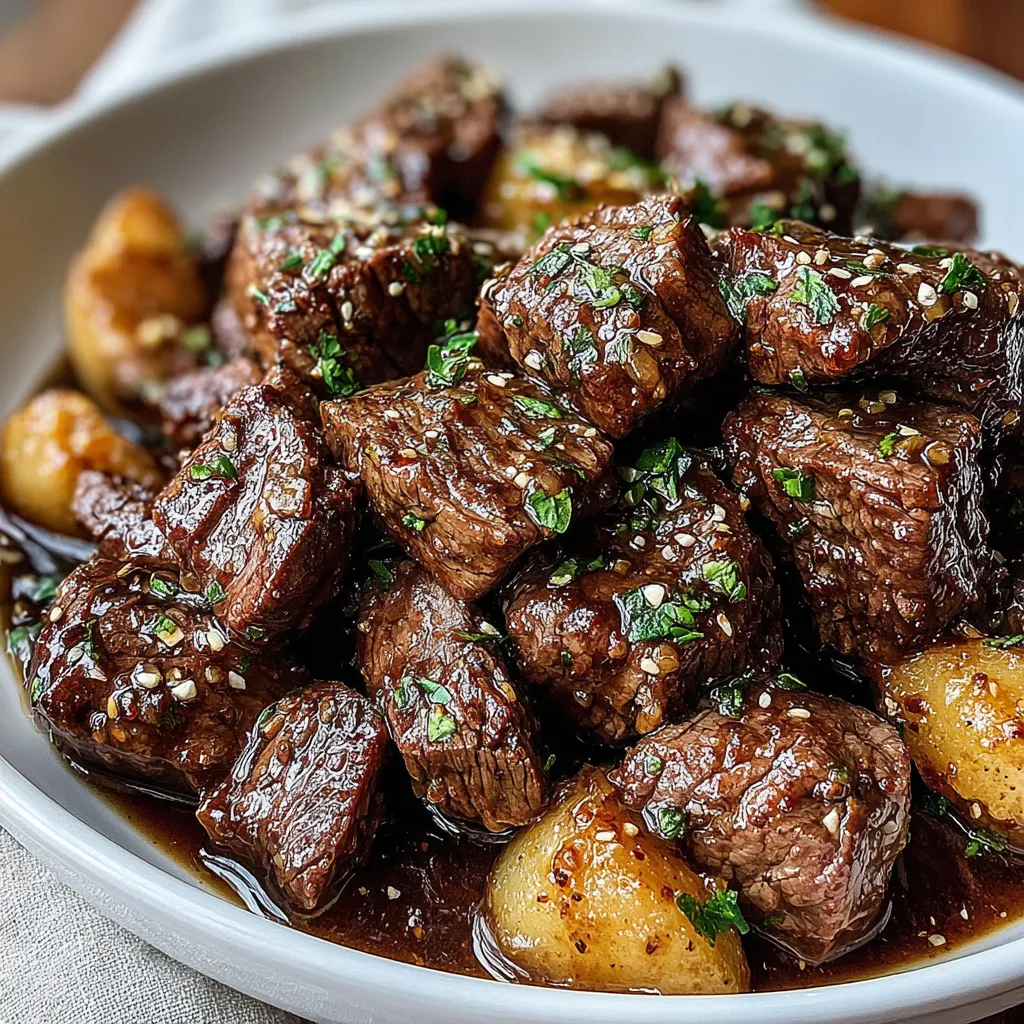 Slow Cooker Garlic Butter Beef Bites