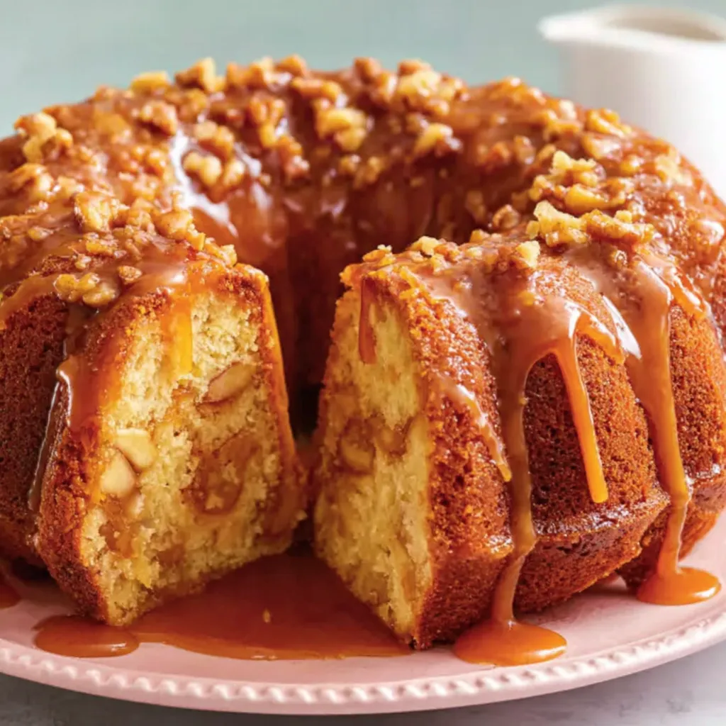 Apple Cake with Caramel Glaze