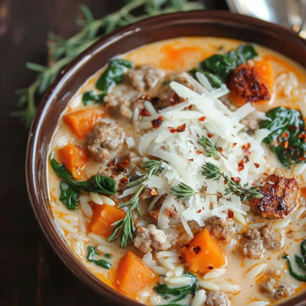 Creamy Butternut Squash and Sausage Soup (30-Minute, One-Pot)