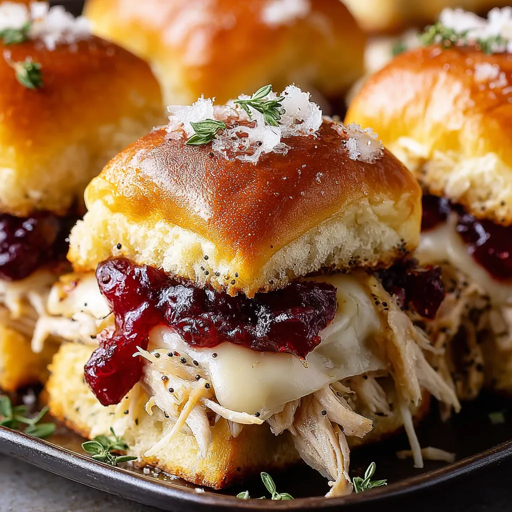 Thanksgiving Leftover Turkey Cranberry Sliders