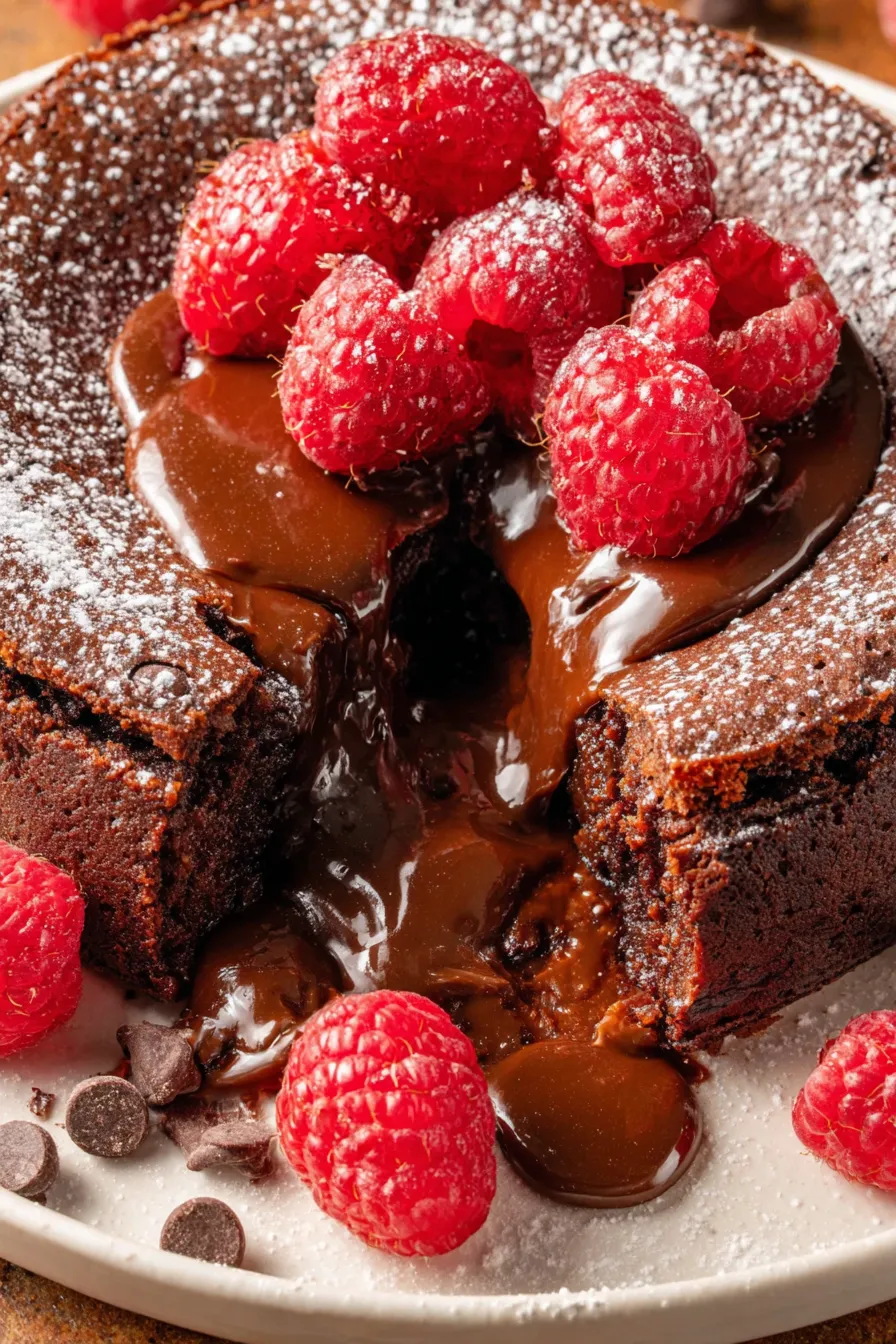 Fudgy flourless chocolate cake cooling on a rack