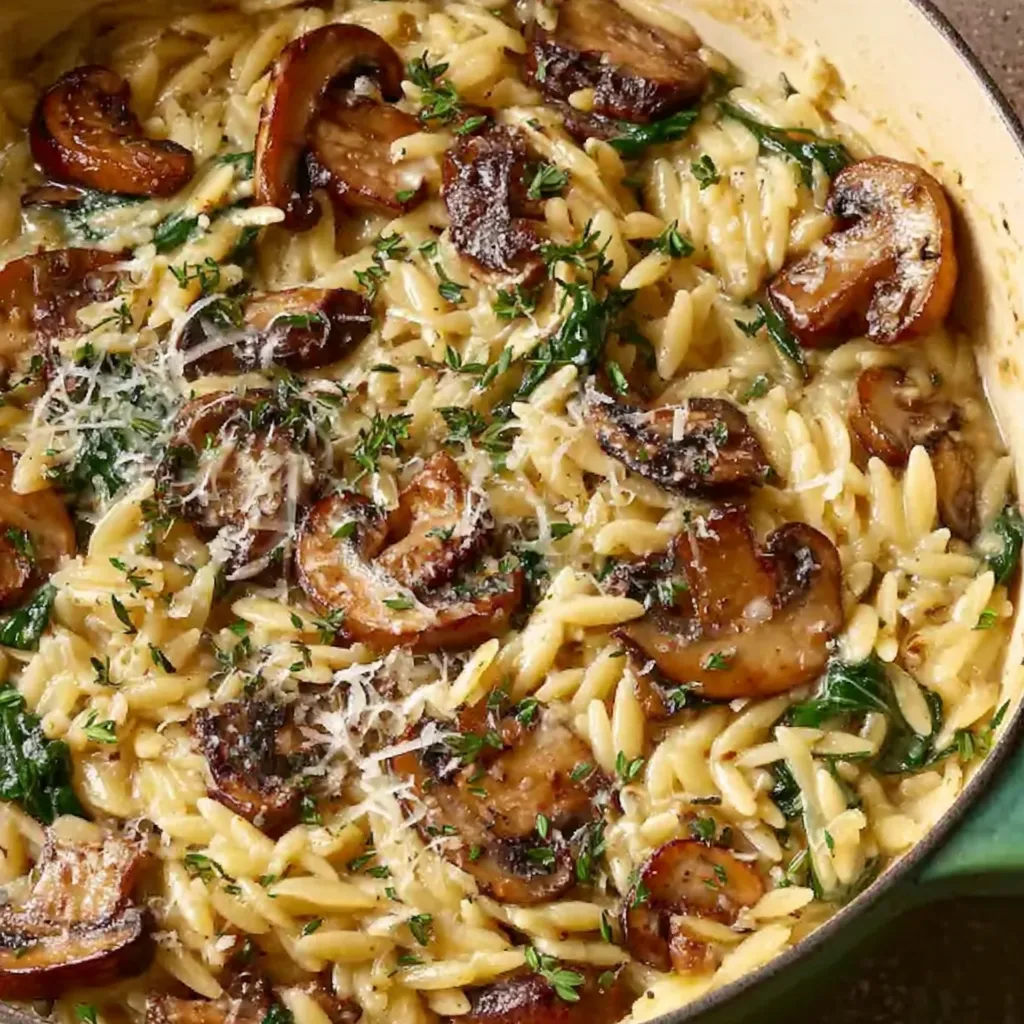 Creamy Garlic Mushroom Orzo