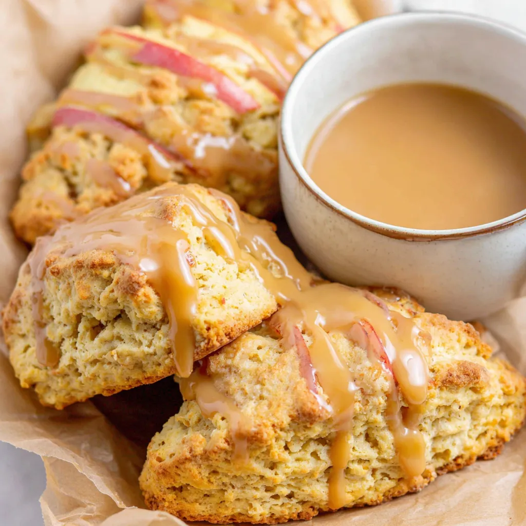 Moist Apple Scones with Maple Glaze