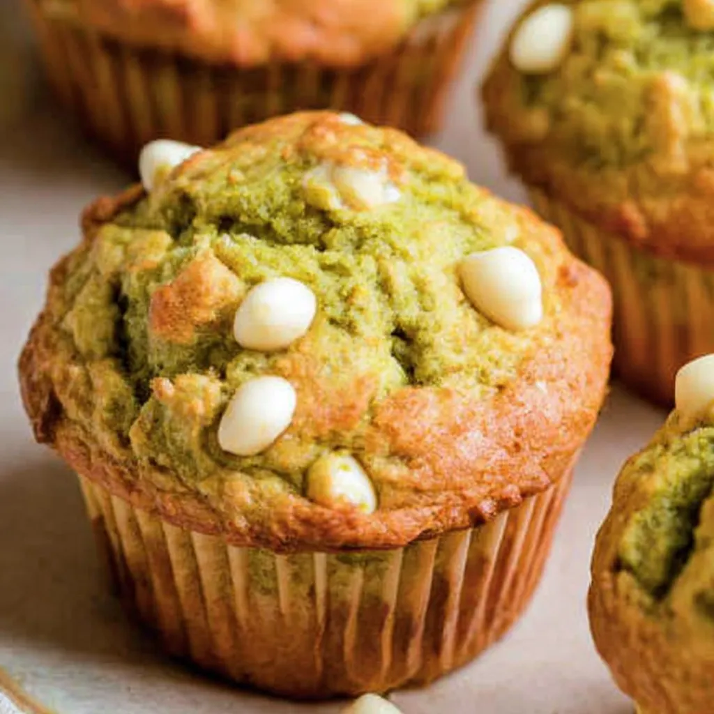 White Chocolate Chip Matcha Muffins