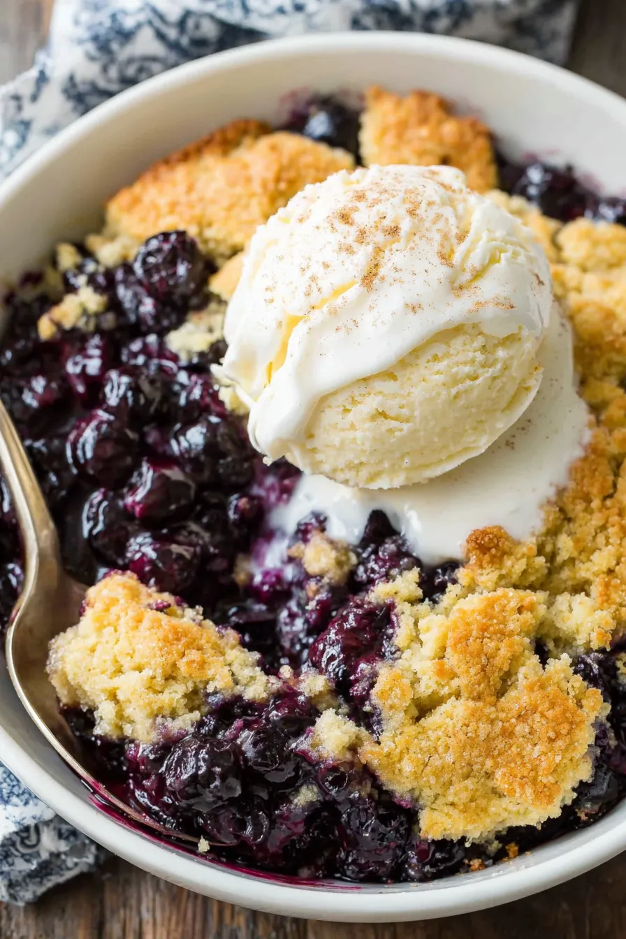 Serving suggestion: cobbler with a scoop of vanilla ice cream