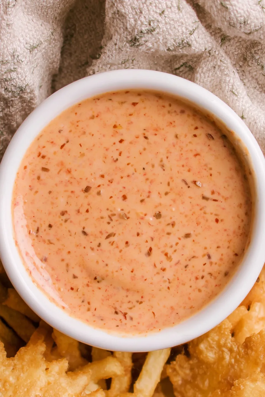 Fry sauce served in a bowl with fresh fries