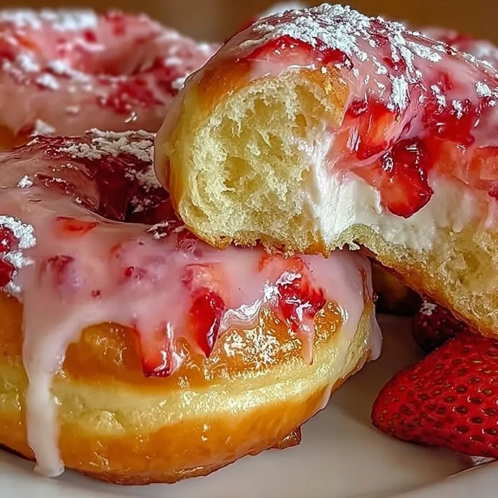 Strawberry Cheesecake Stuffed Donuts