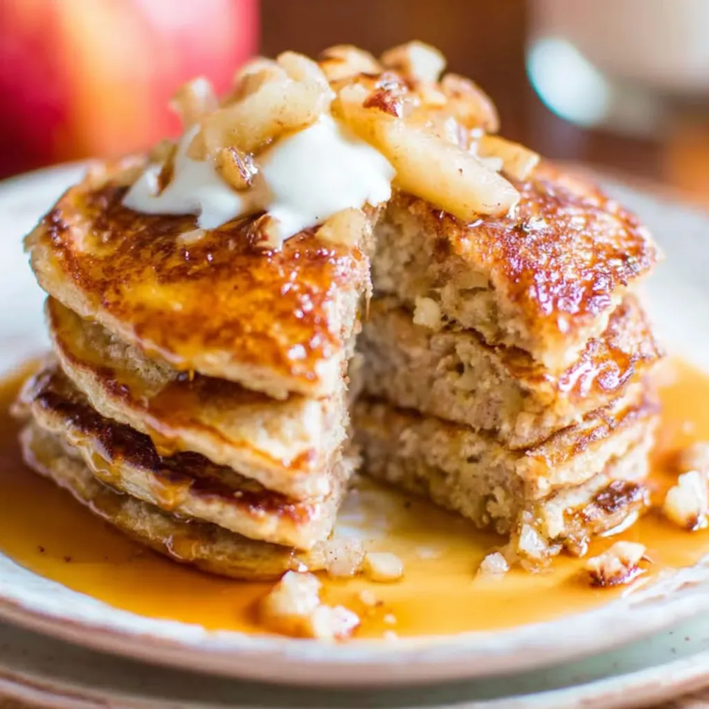 Apple Pancakes with Vanilla Maple Syrup