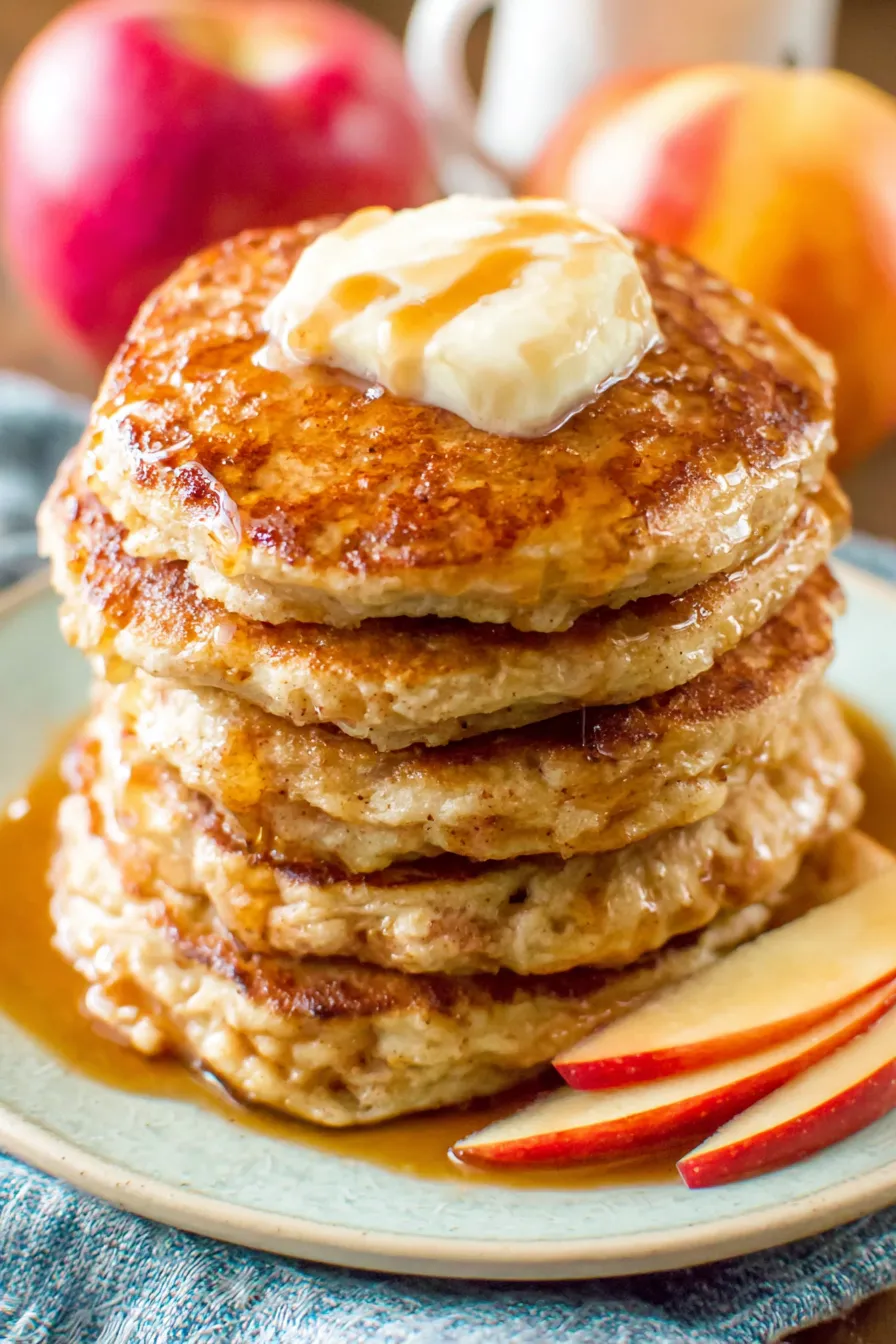 Close-up of apple pancakes on a plate